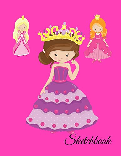 Sketchbook: A Cute Pink Princess Theme Large 8.5" X 11" Personalized Artist Sketch Book Notebook Workbook and Blank Paper for Drawing. Pai