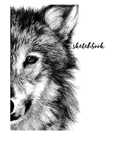 Sketchbook: A Cute Black Wolf Themed Personalized Artist Sketch Book Notebook and Blank Paper for Drawing. Painting Creative Doodling or Sketching.